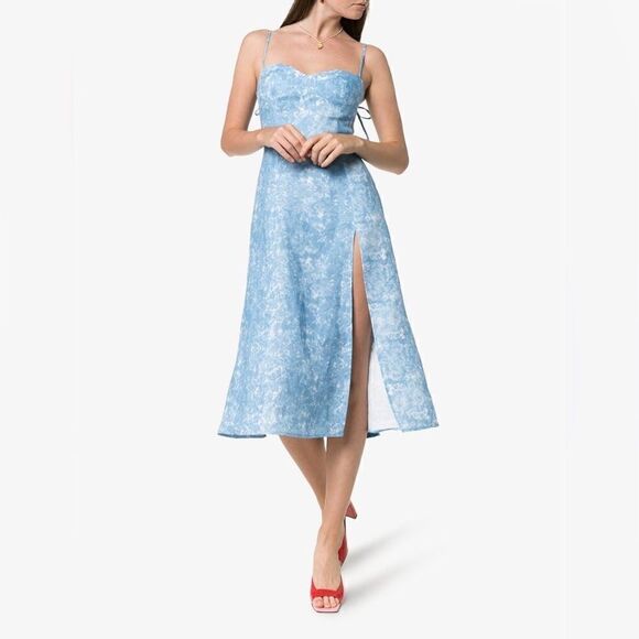 Reformation Nebraska Strappy Linen Midi Dress - Picture 4 of 11